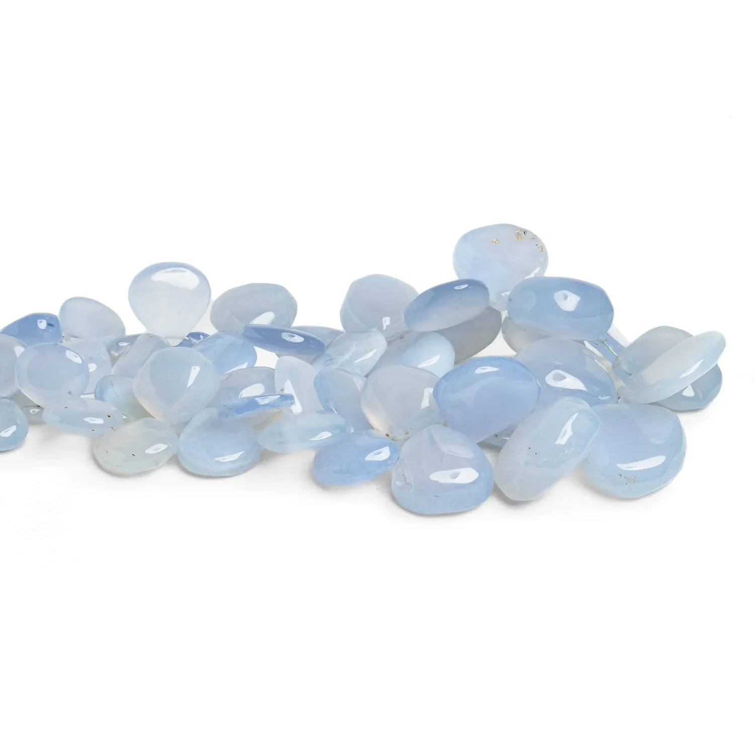 10-17mm Turkish Natural Chalcedony Hearts 8 inch 43 beads