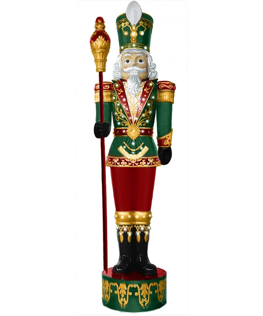 10' LED Lit Regal Nutcracker