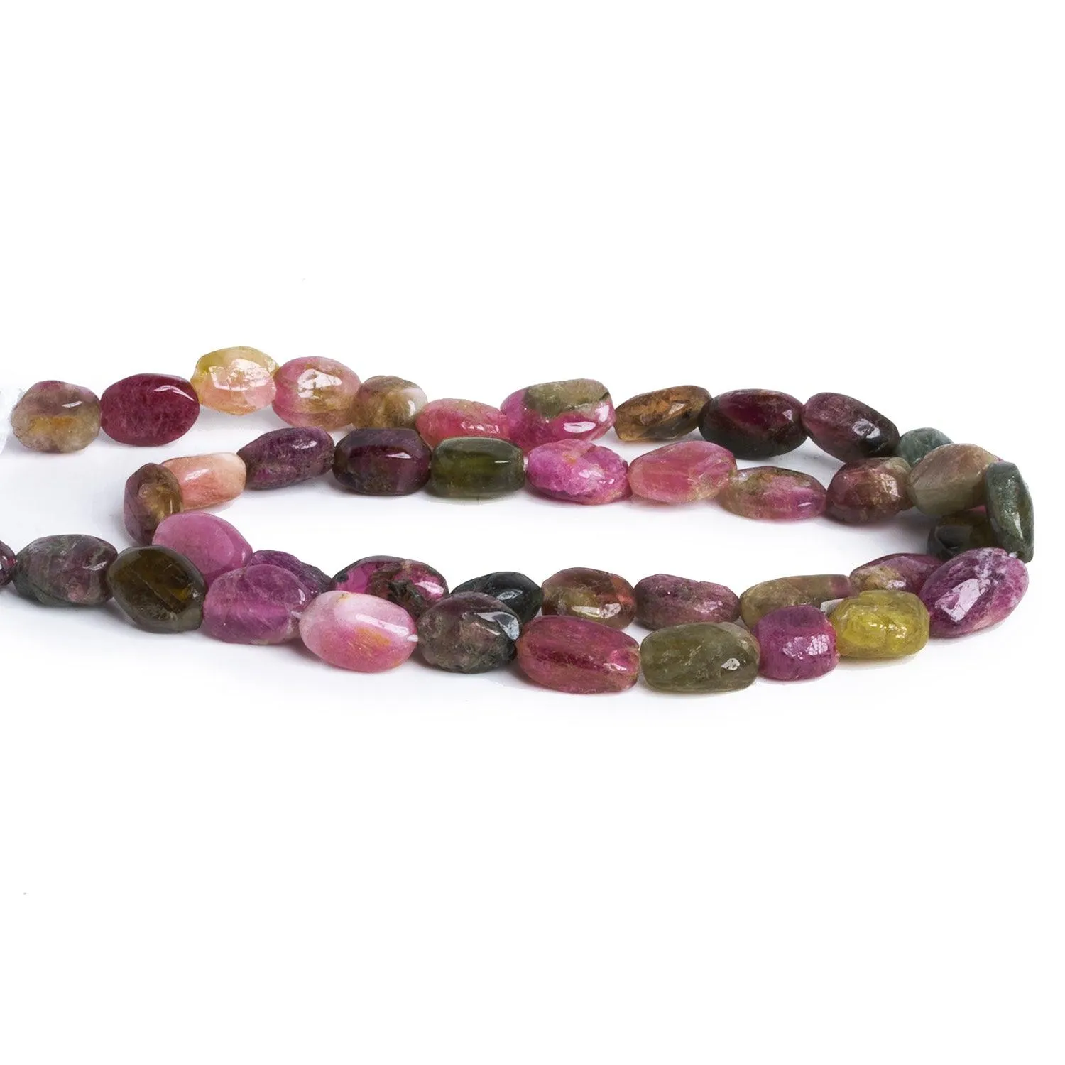 11x8mm Multicolor Tourmaline Ovals 12 inch 27 beads