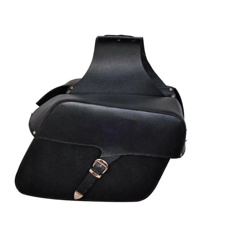 12000 Black Leather Biker Saddle Pannier Bags