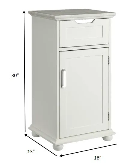 16" X 13" X 30" White Alluring Cabinet