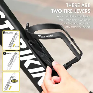 2 in1 Bicycle Water Bottle Cage With 2 Tire Levers MTB Road Bike Bottles Cage Drink Cup Holder Cycling Accessories