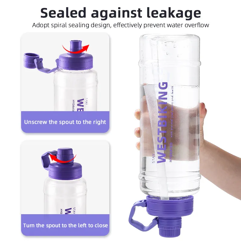 2 Liter Transparent Sport Water Bottle Portable MTB Road Bike Bottle Cycling Running Gym Fitness 2L Straw Bottle