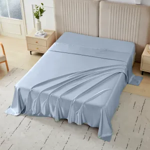 22 Momme Silk Flat Sheet - Steel Blue