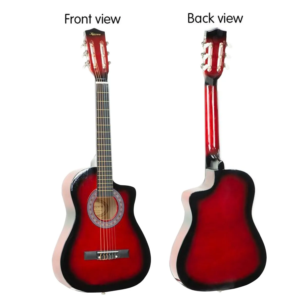 38in Cutaway Acoustic Guitar Set, High-Gloss - Karrera