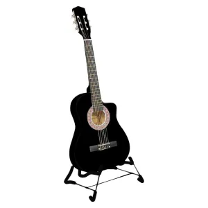 38in Cutaway Acoustic Guitar with guitar bag - Black