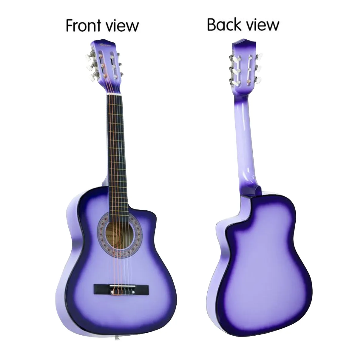 38in Cutaway Acoustic Guitar with guitar bag - Purple Burst