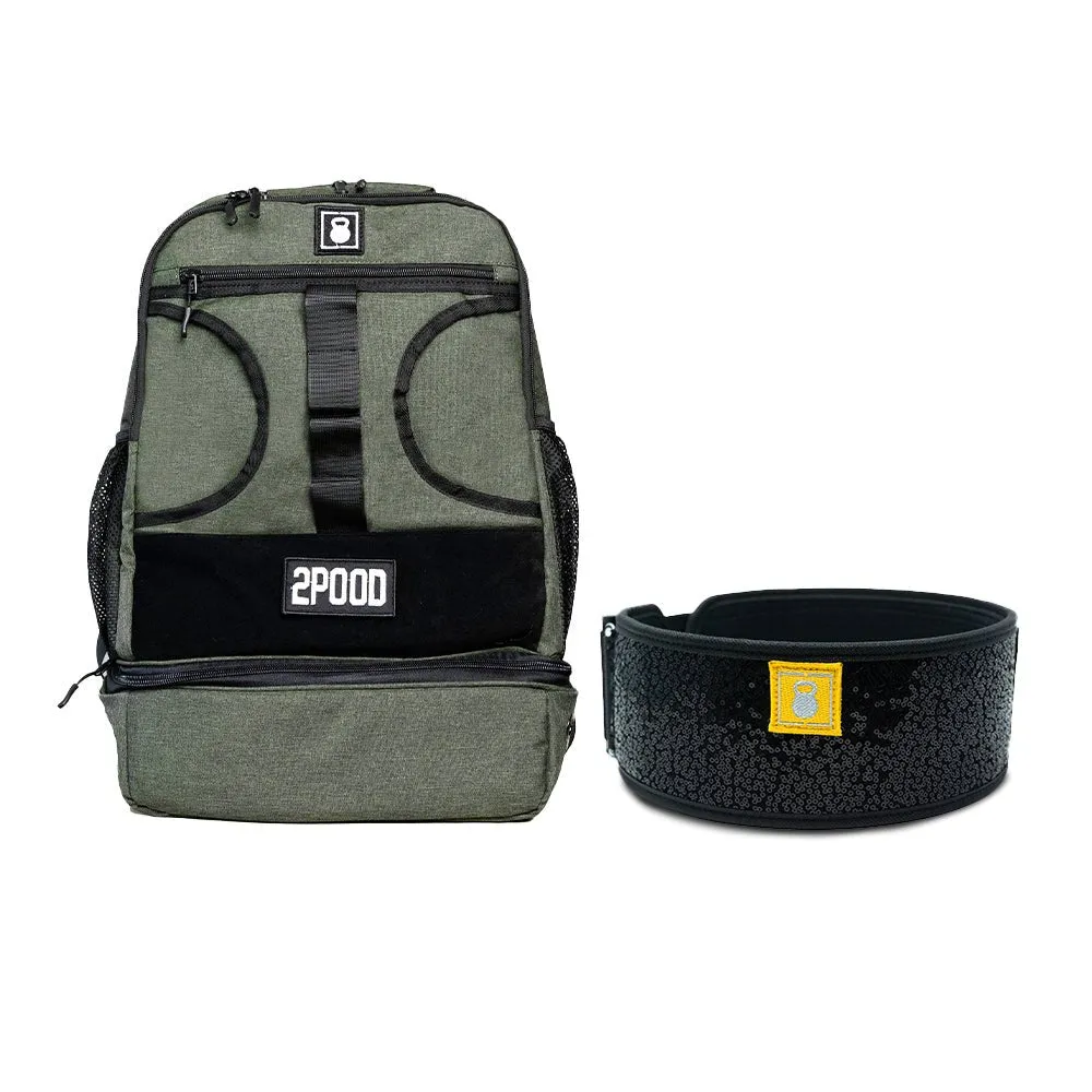 4" Black Magic (sparkle) Belt & Backpack 3.0 Bundle