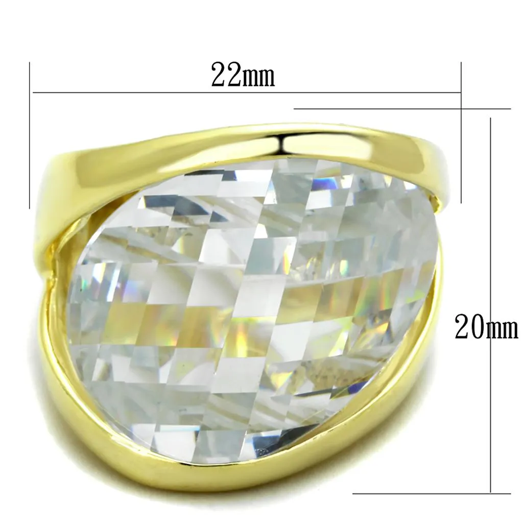 925 Sterling Silver Ring with AAA Grade CZ in Clear for Women Style LOS820