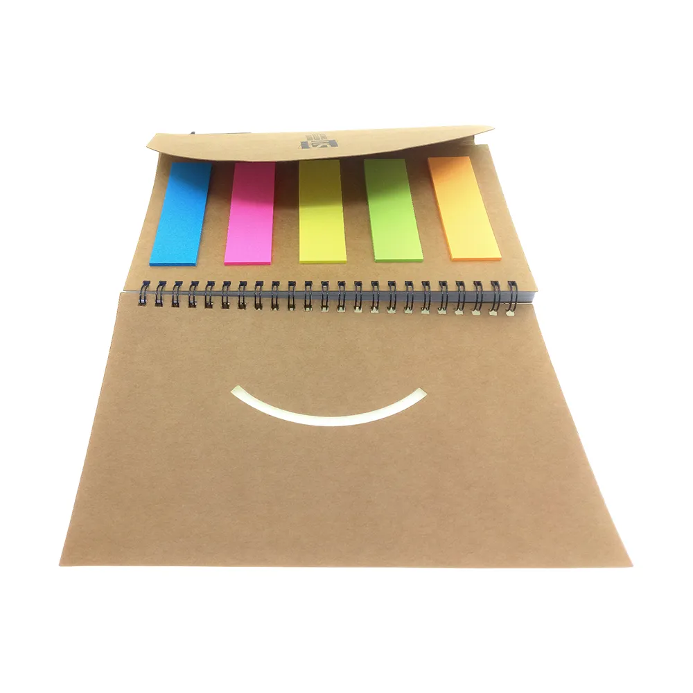 A5 Eco Notebook with Post-It Notes and Recycle Ball Pen