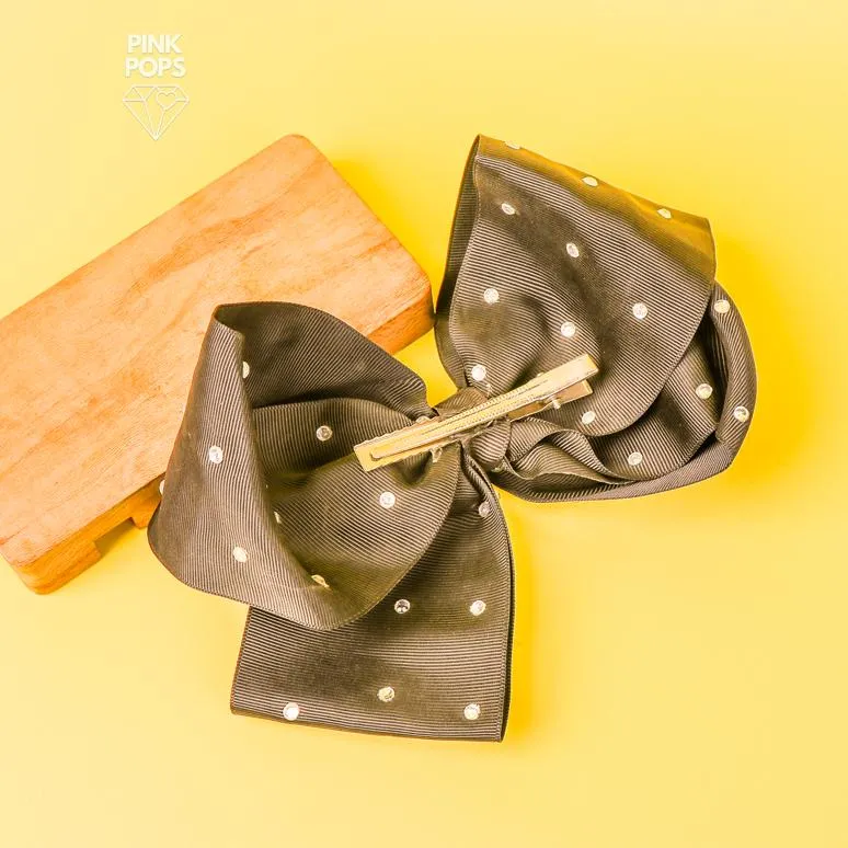 Alluring Bow Stone Hair Clip