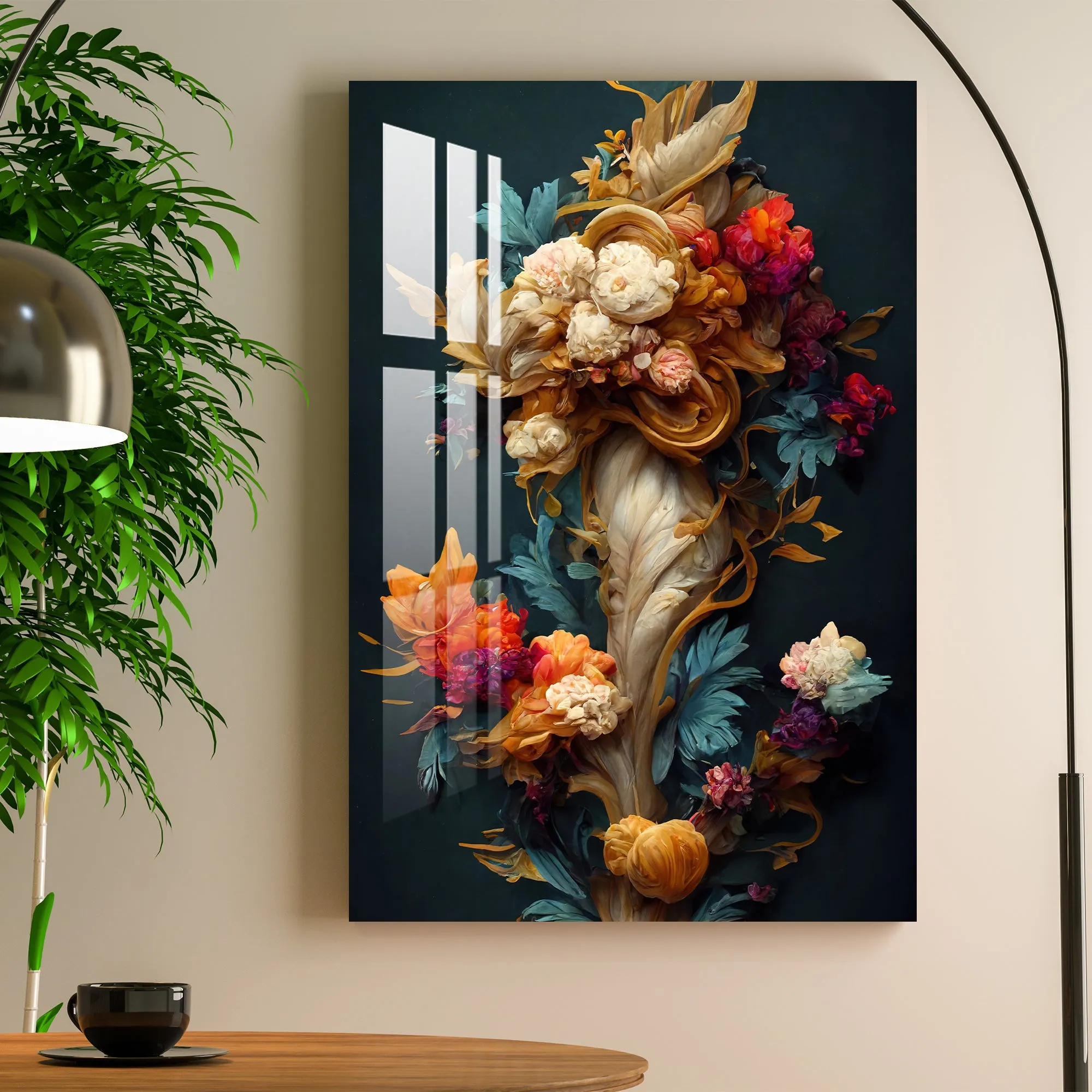 Alluring Colorful Flower Bouquet Acrylic Wall Art