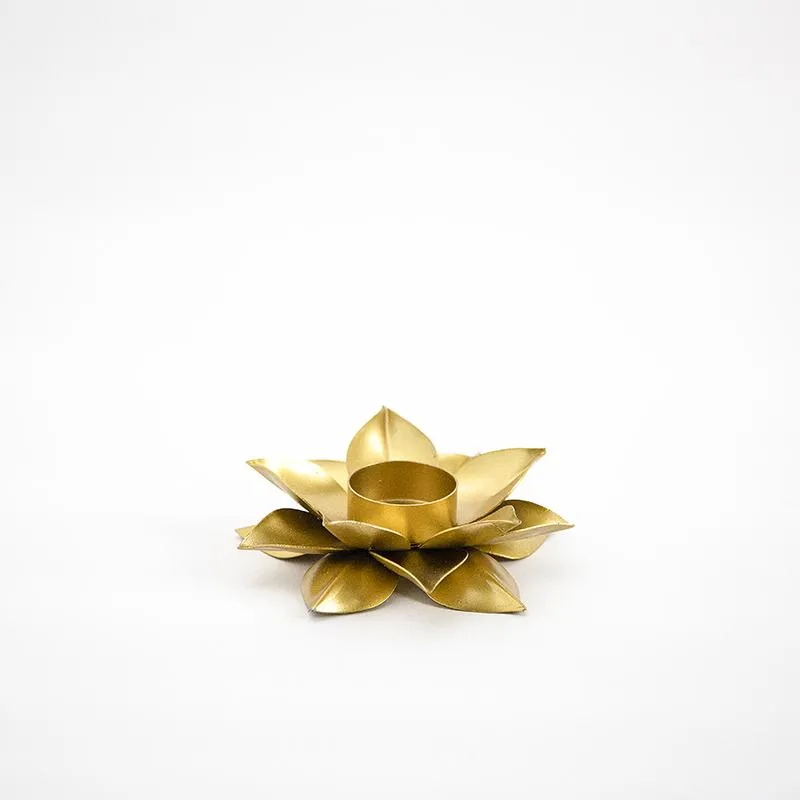 Alluring Golden Petals T-light Holder Showpiece