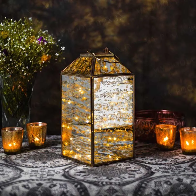 Alluring Windowpane Lantern For Home Decor