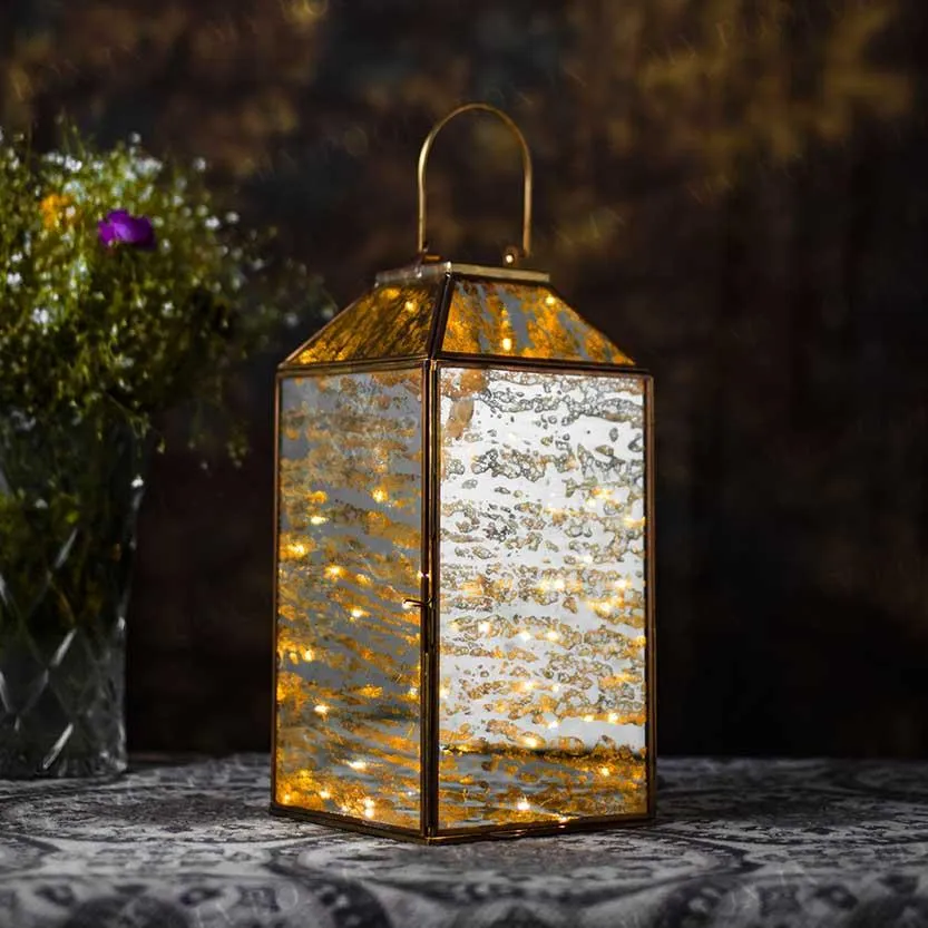 Alluring Windowpane Lantern For Home Decor