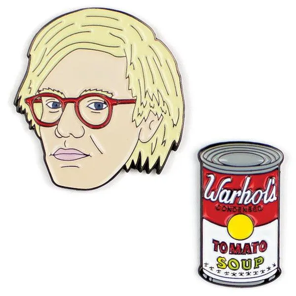 Andy Warhol & Soup Can Enamel Pin Set