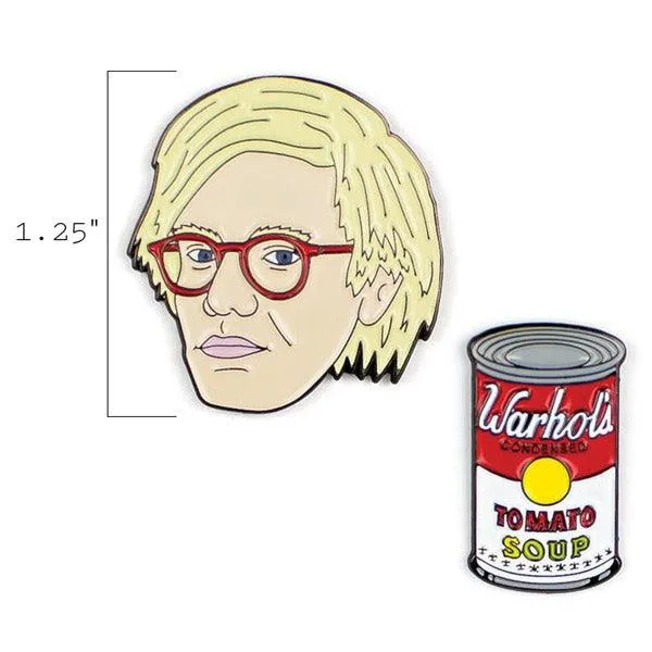 Andy Warhol & Soup Can Enamel Pin Set