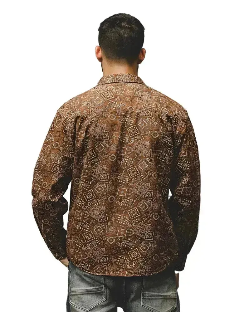 Artistic Floral Long Sleeve Casual Shirt