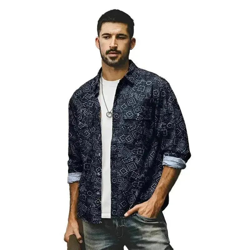 Artistic Floral Long Sleeve Casual Shirt