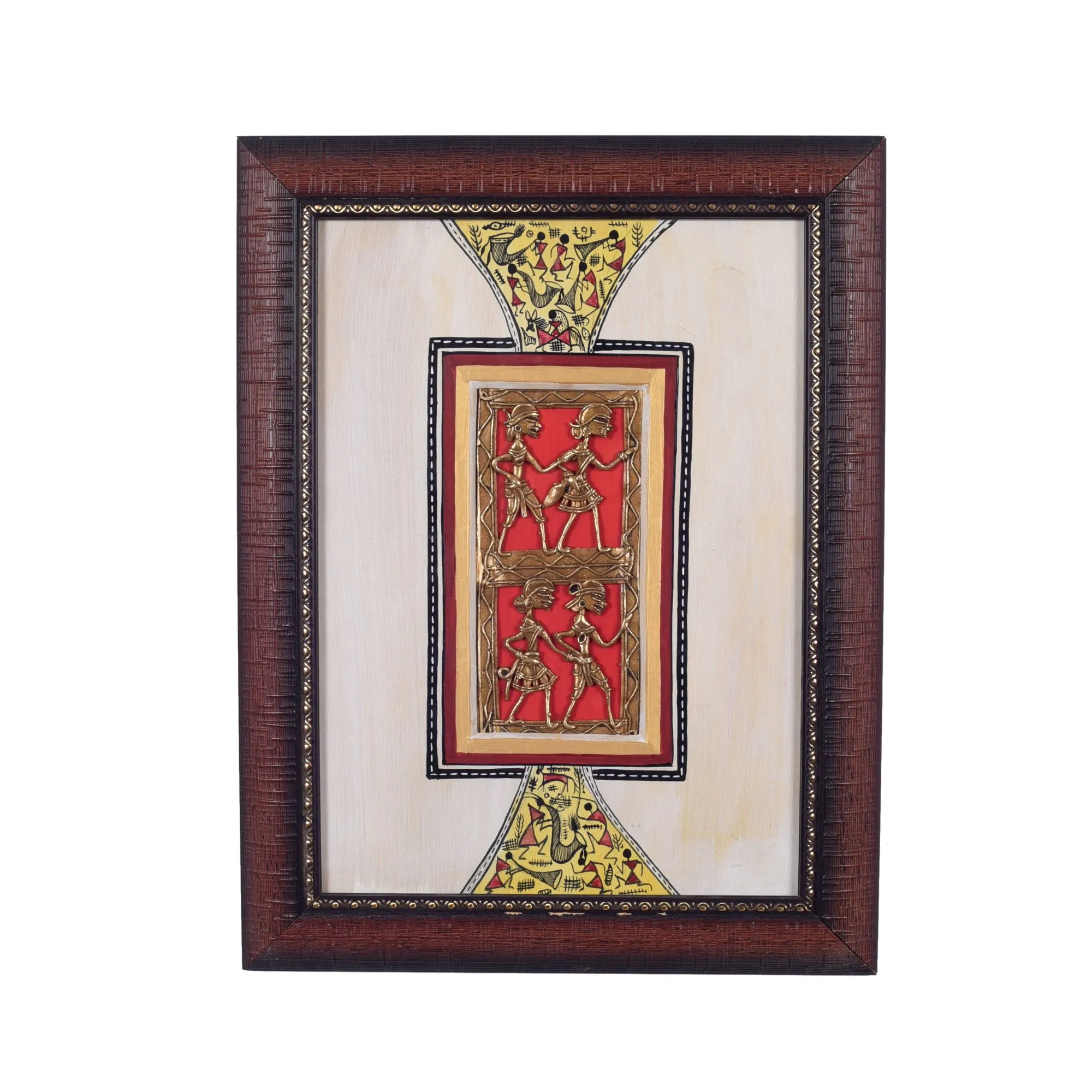 Artistic Fusion Dhokra Warli Painting (10x0.5x13)