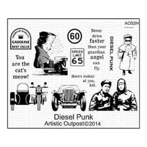 Artistic Outpost Cling Stamp 9In. X 7In. Diesel Punk*