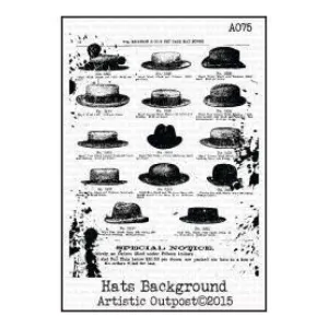 Artistic Outpost Cling Stamps 3.75In. X6in.  - Hats Background*