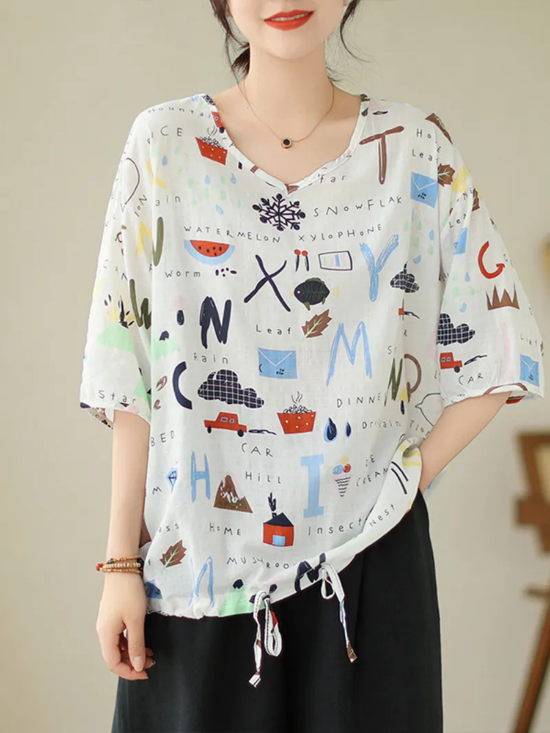 Artistic Soul Women's  Letter Printing Tops