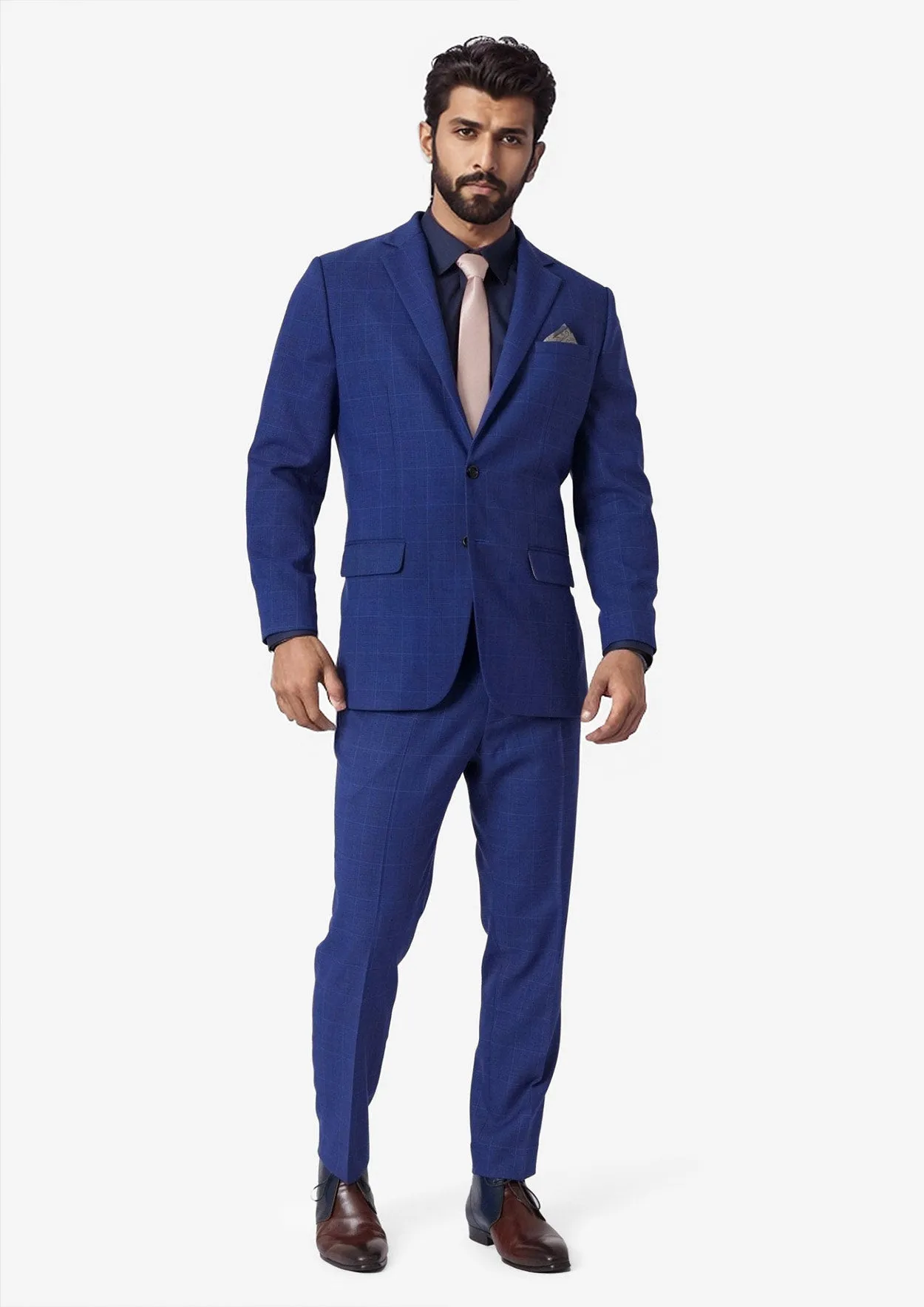 Astor Regal Blue Windowpane Suit