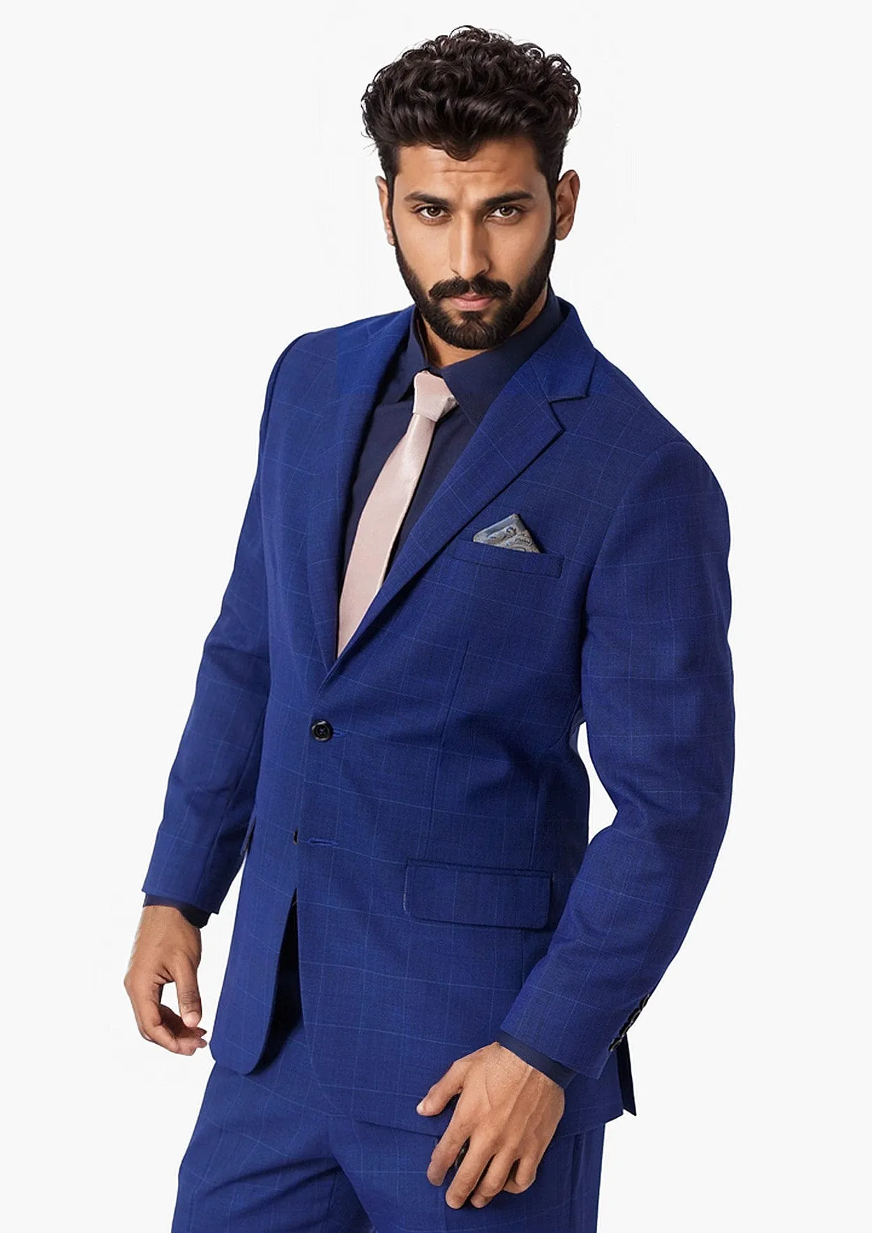 Astor Regal Blue Windowpane Suit