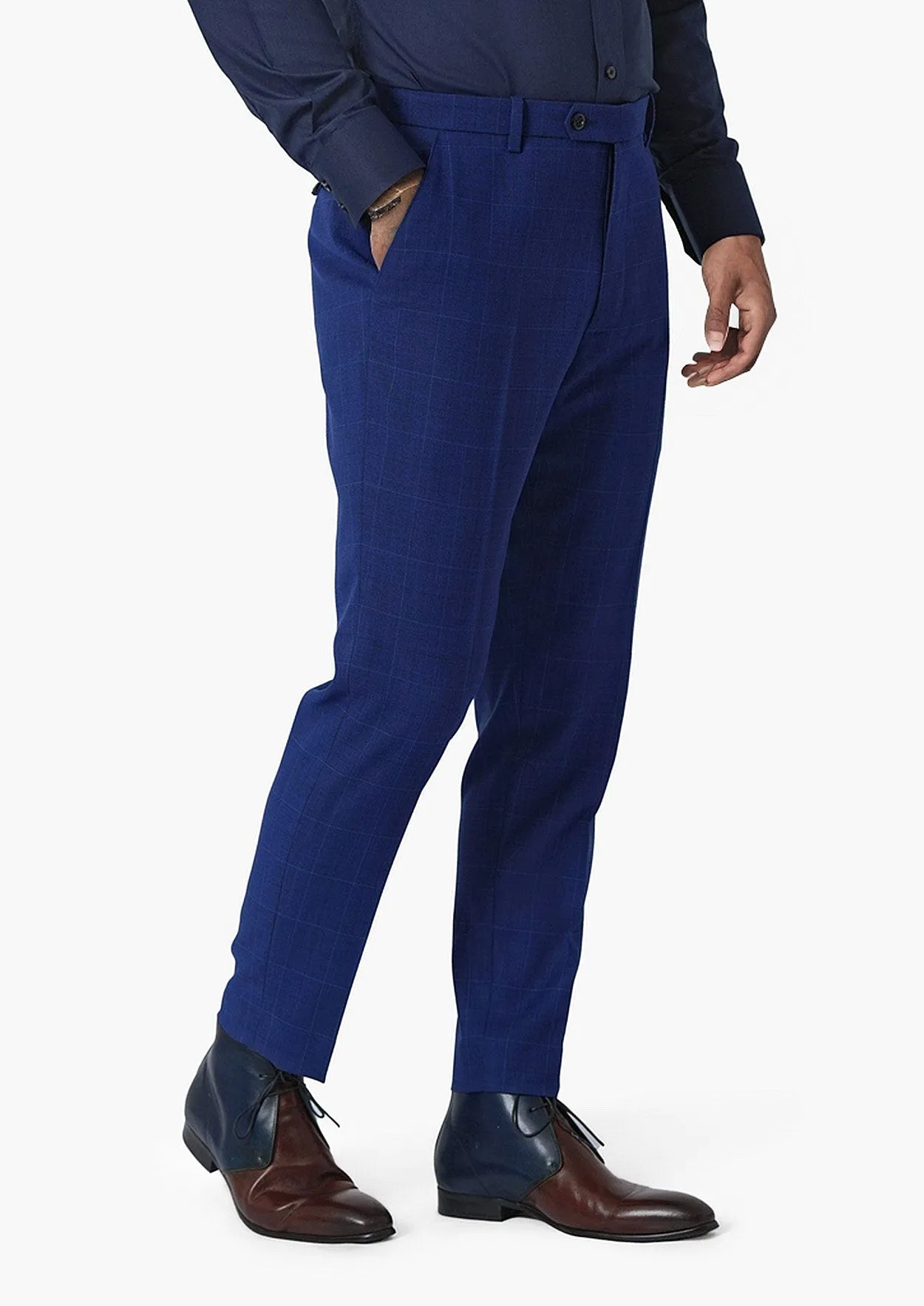 Astor Regal Blue Windowpane Suit