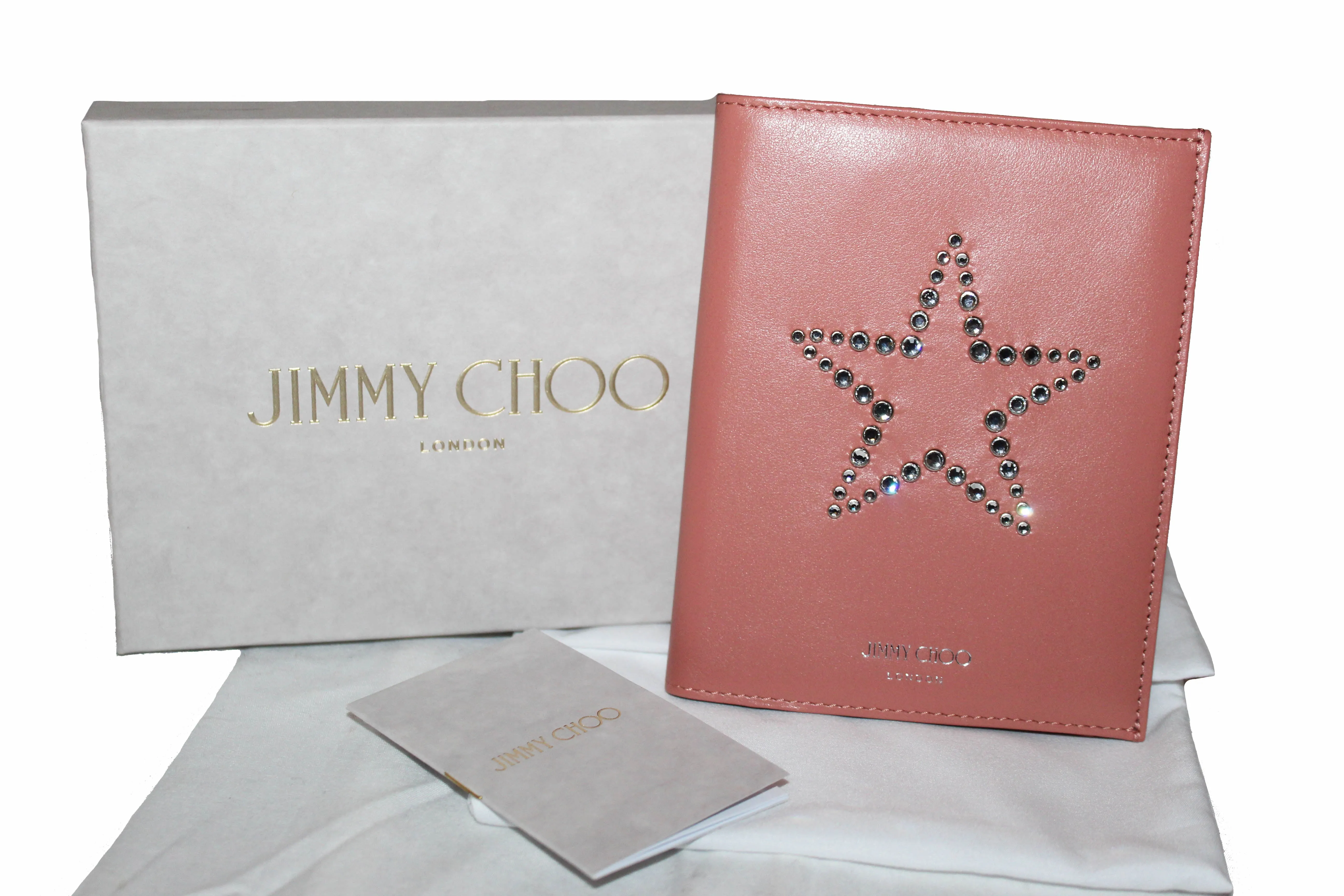 Authentic New Jimmy Choo Pink Leather Passport Holder