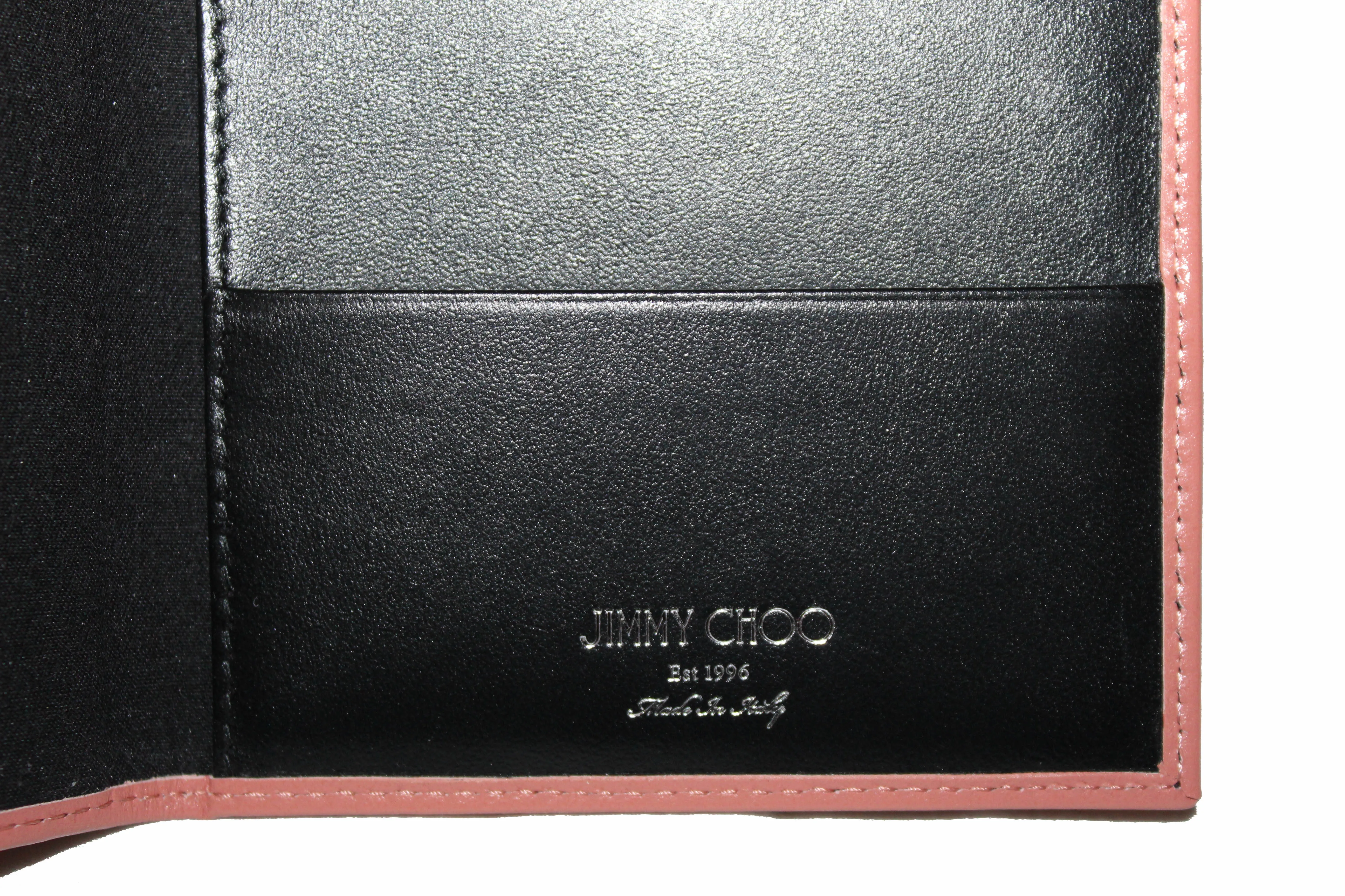 Authentic New Jimmy Choo Pink Leather Passport Holder