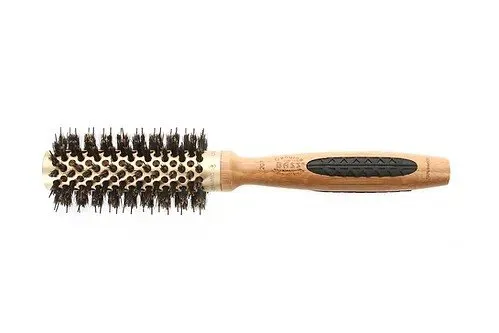 Bass Brushes Extra Small Round Brush with 100% Natural Bristle   Nylon Pins & Style & Condition Round - Hair Pure Bamboo Handle 1 Brush