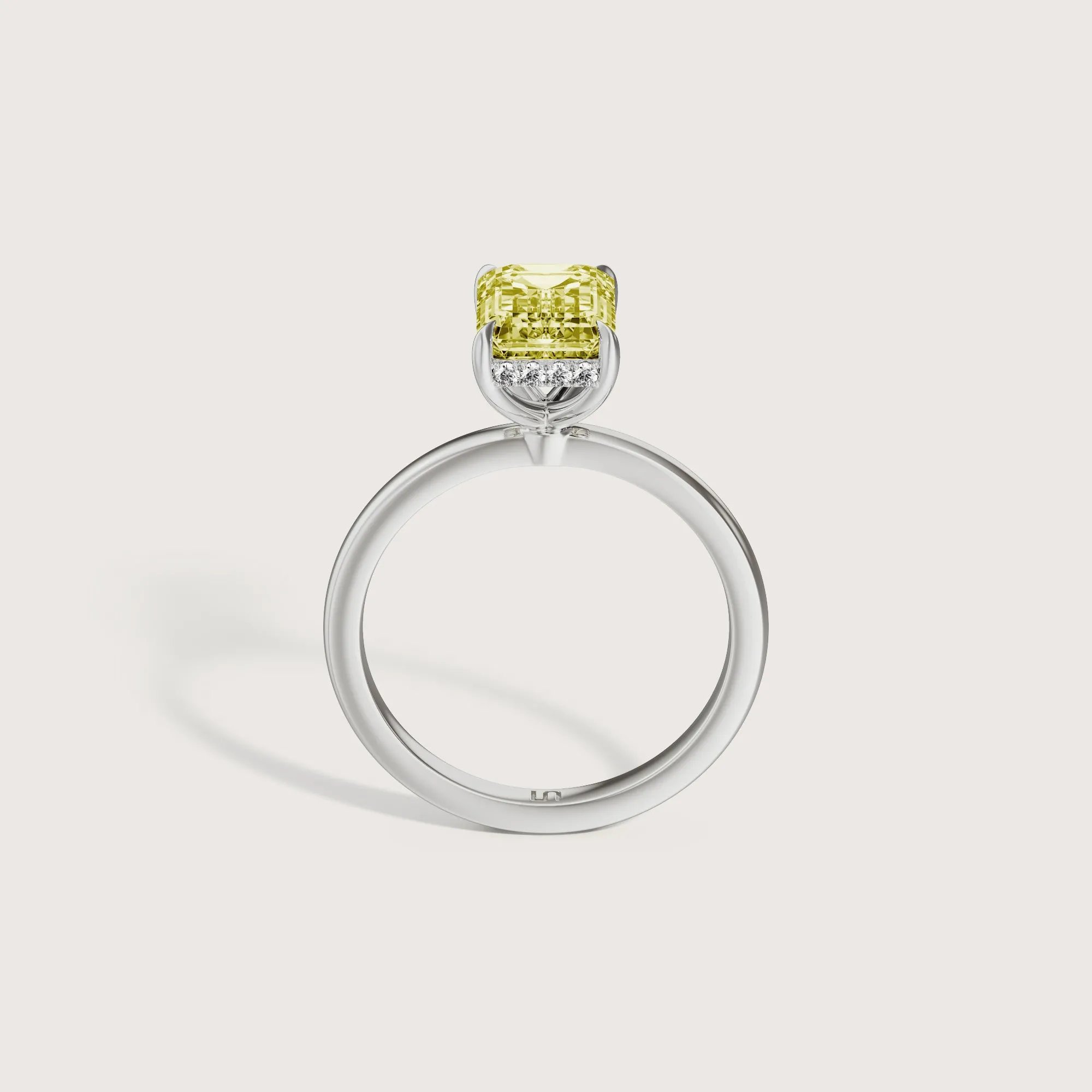 Bianca Emerald Solitaire Yellow Diamond - Hidden Halo