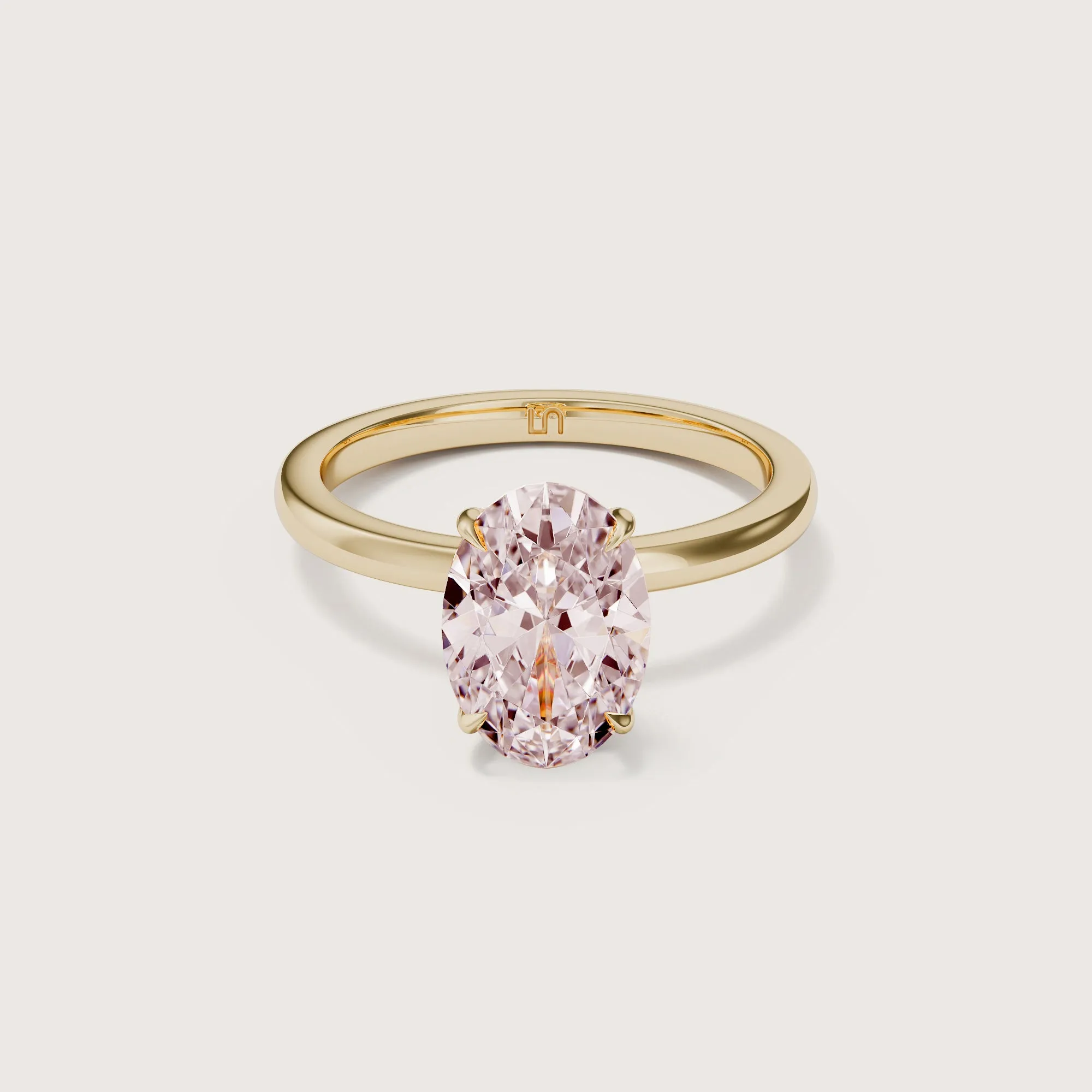 Bianca Oval Solitaire Pink Diamond - Hidden Halo