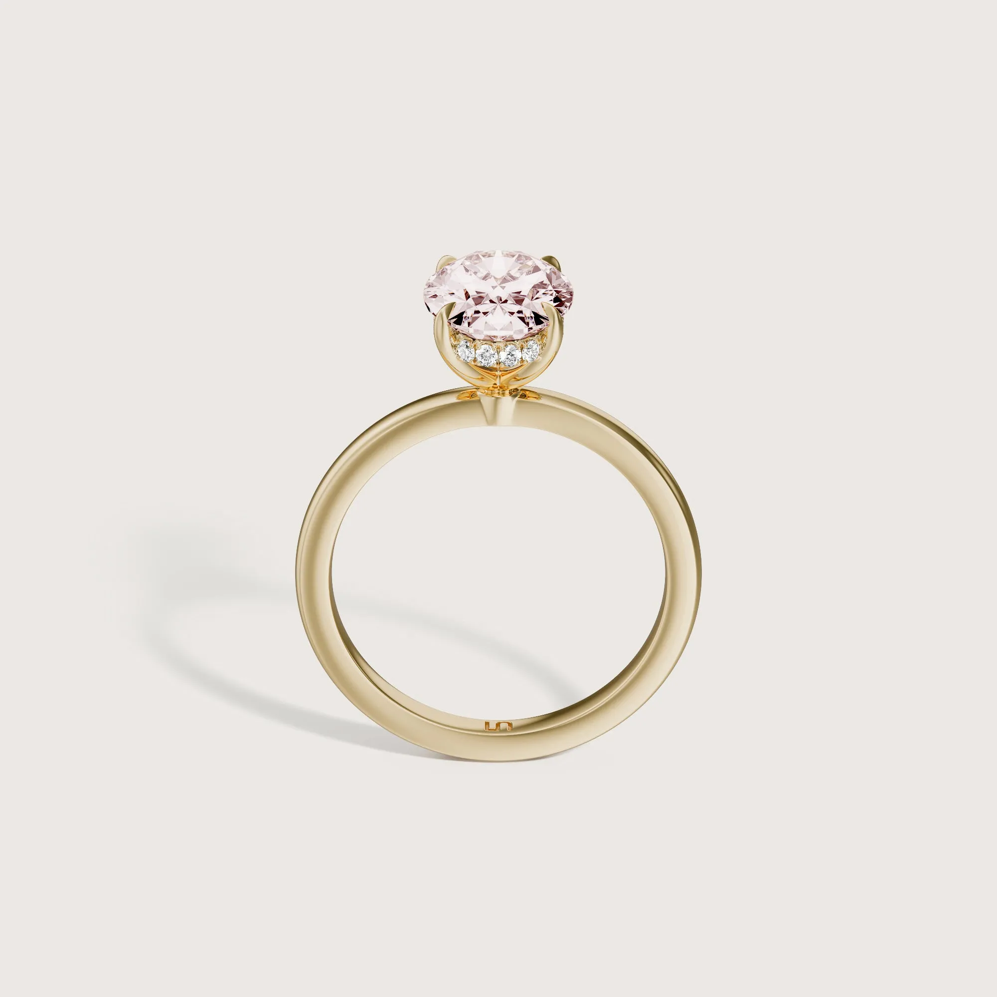 Bianca Oval Solitaire Pink Diamond - Hidden Halo