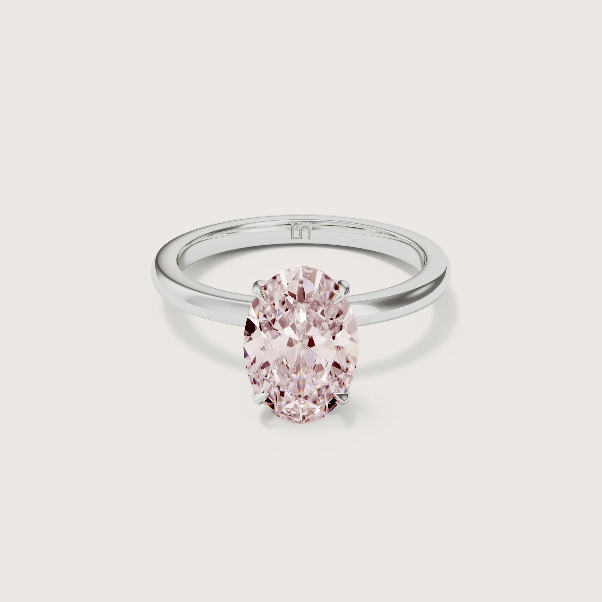 Bianca Oval Solitaire Pink Diamond - Hidden Halo