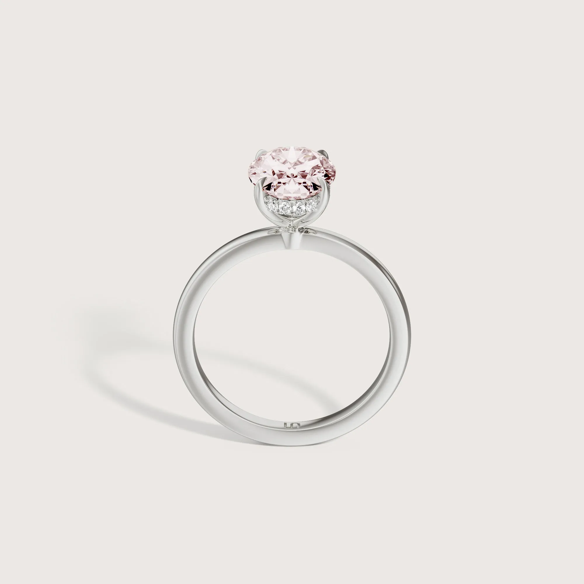 Bianca Oval Solitaire Pink Diamond - Hidden Halo