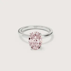 Bianca Oval Solitaire Pink Diamond - Hidden Halo