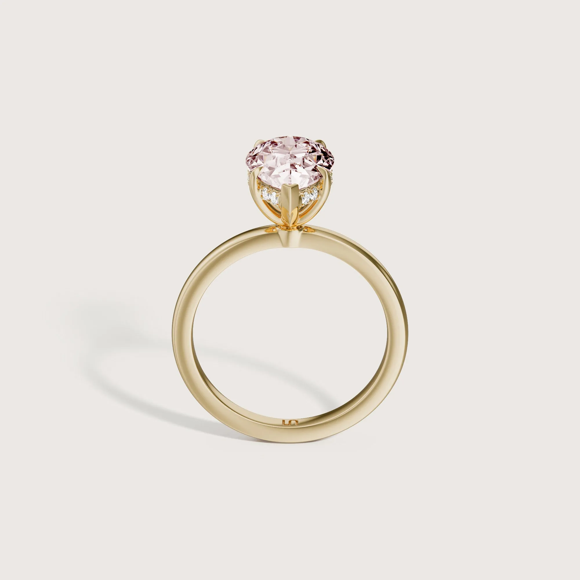 Bianca Pear Solitaire Pink Diamond - Hidden Halo