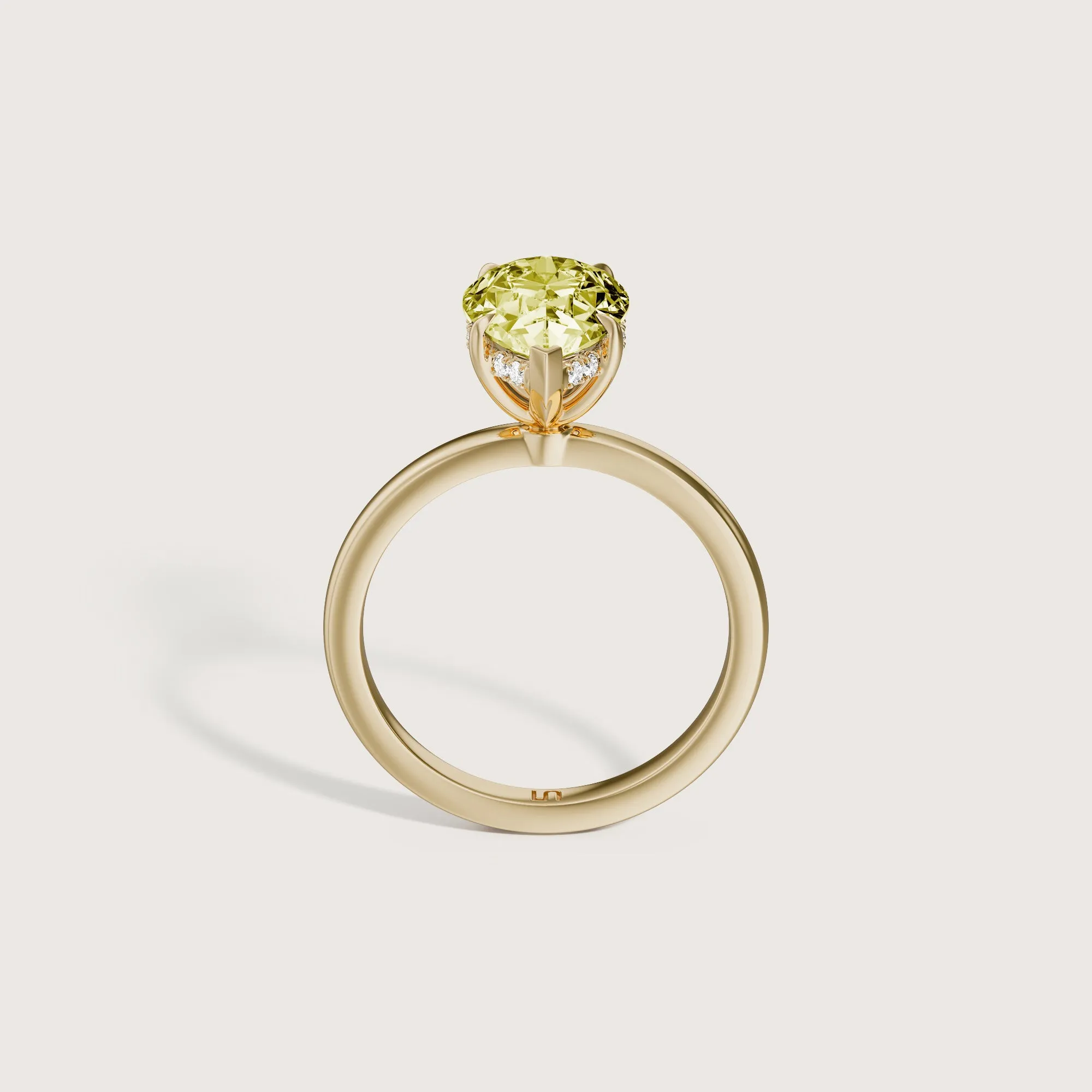 Bianca Pear Solitaire Yellow Diamond - Hidden Halo