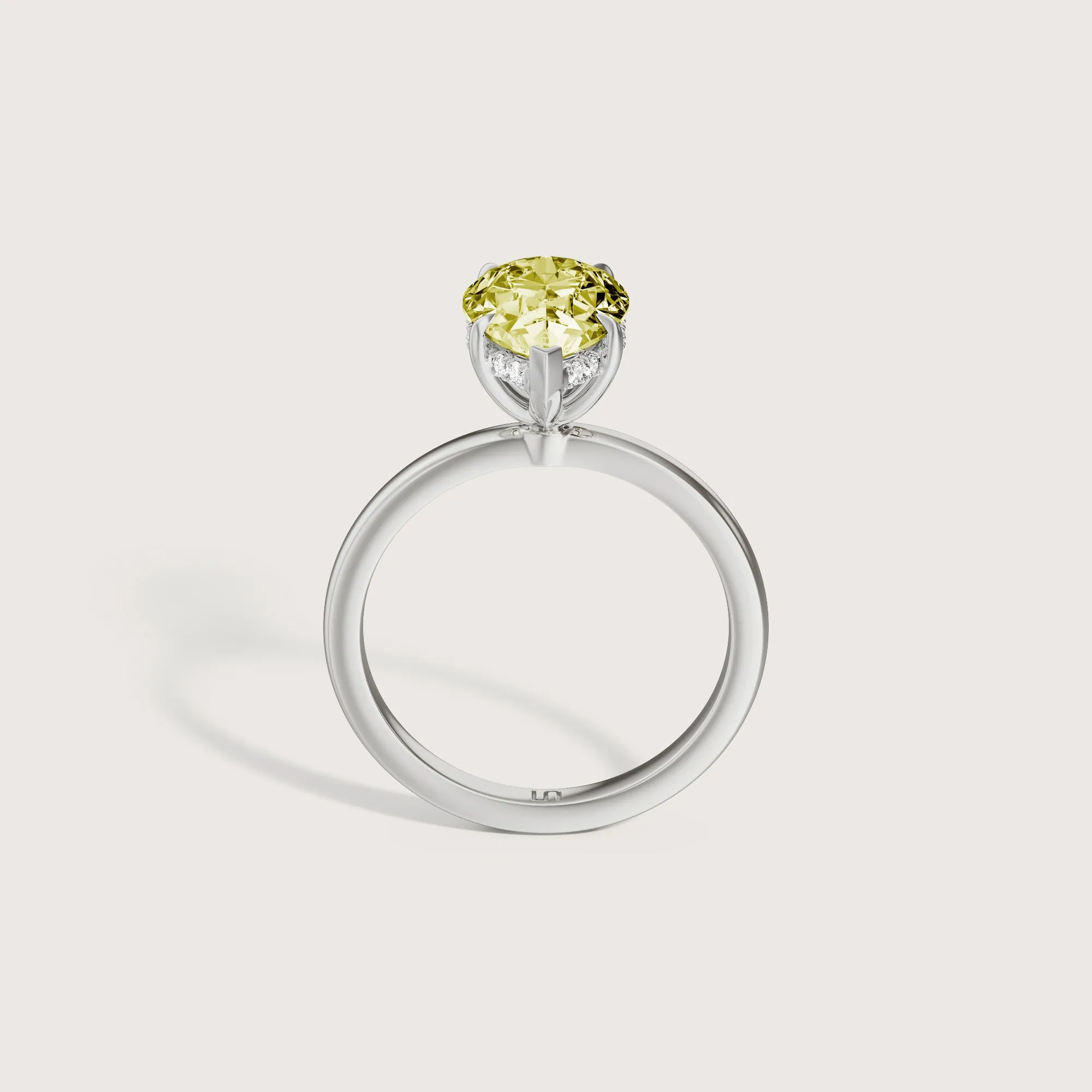 Bianca Pear Solitaire Yellow Diamond - Hidden Halo