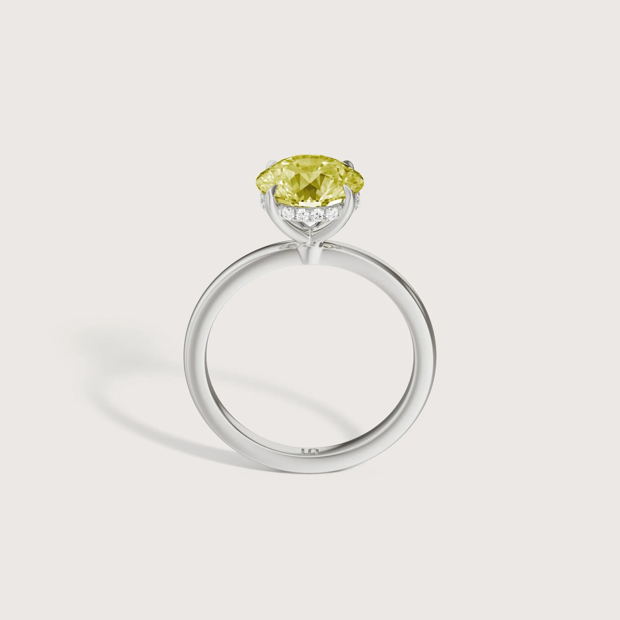 Bianca Round Solitaire Yellow Diamond - Hidden Halo