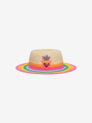 Billieblush Girls Striped Straw Hat in Multicolour