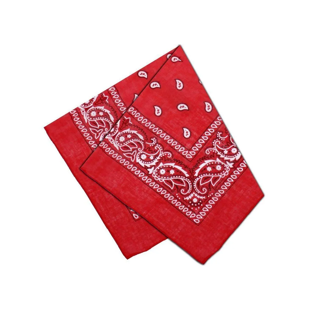 Black and White Design Red Cotton Bandana - Everard