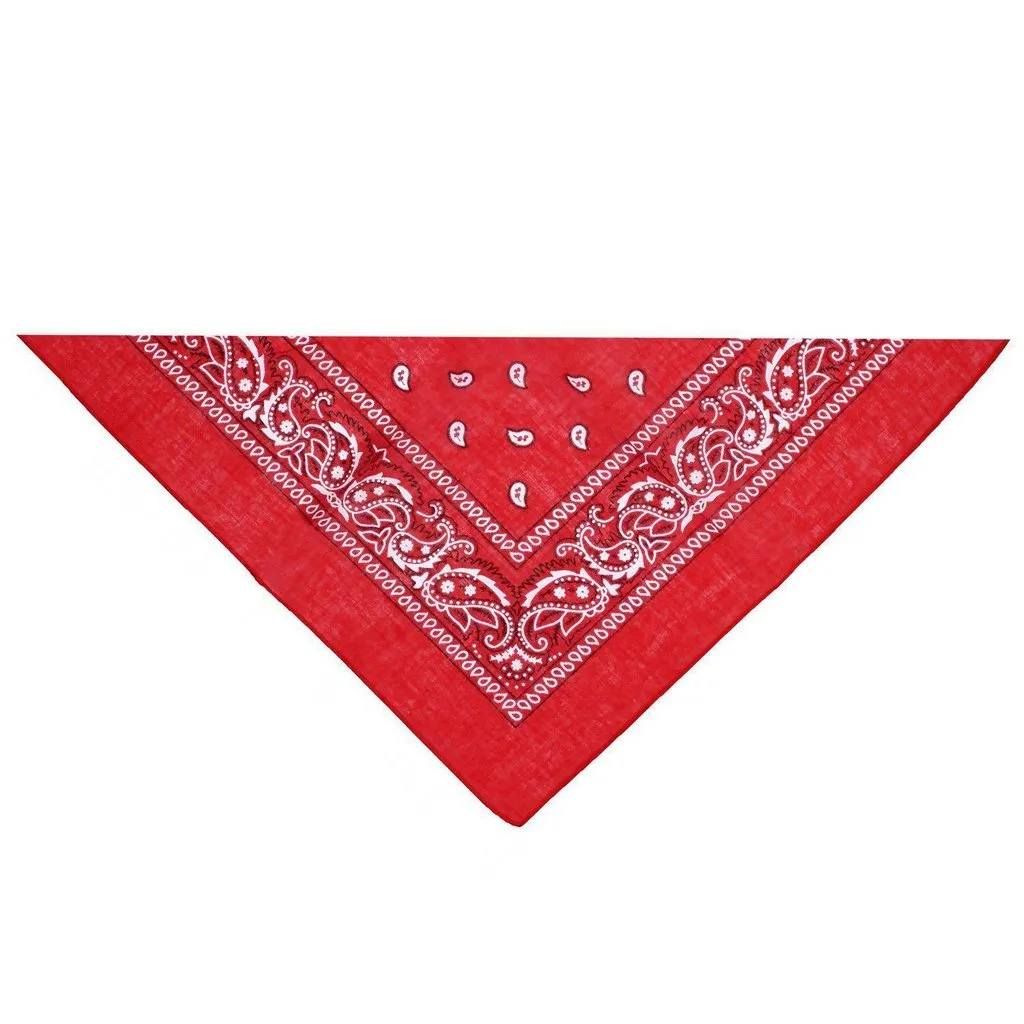 Black and White Design Red Cotton Bandana - Everard