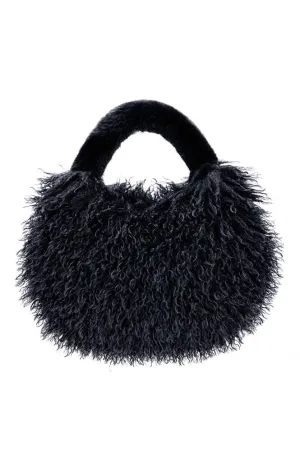 Black Bamboo Lyocell Faux Fur Bag