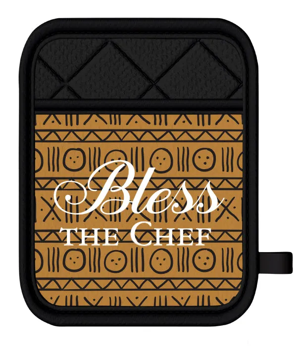 Bless the Chef Oven Mitt/Pot Holder Set