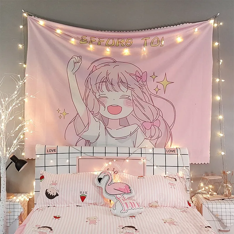 Boba Tea & Sakura Wall Tapestry