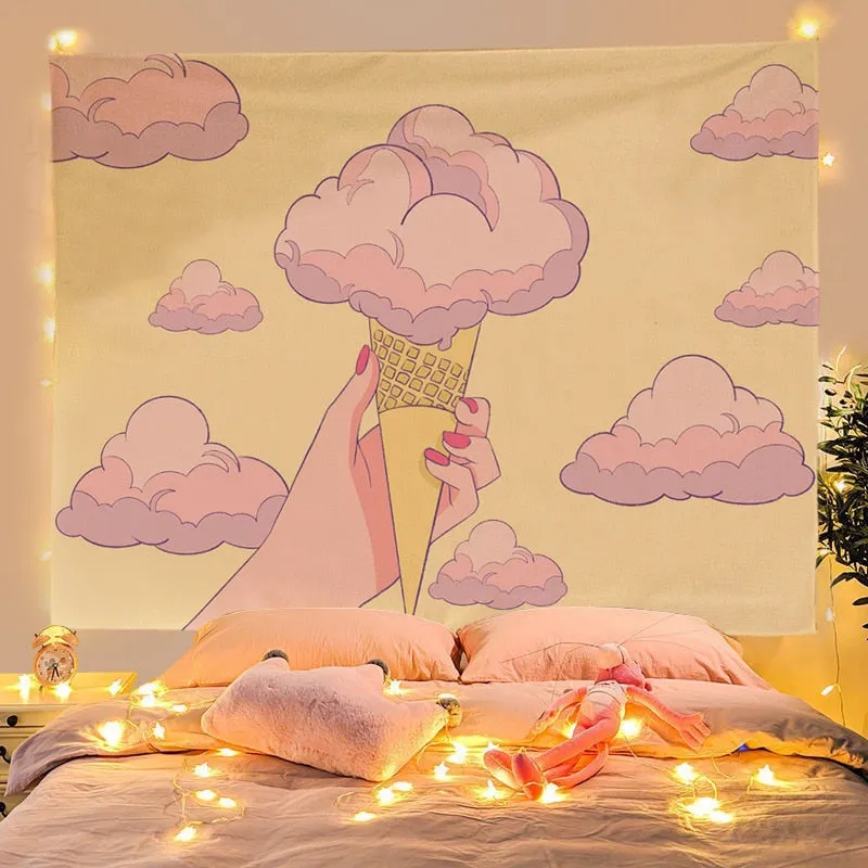 Boba Tea & Sakura Wall Tapestry